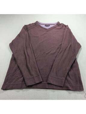 Vintage Y2K Method Faux Layer V-Neck Waffle Knit Long Sleeve Men's Large